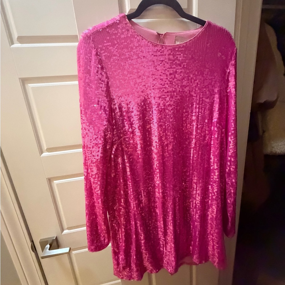 Show Me Your MuMu Fuchsia Sequin Mini Dress - Picture 2 of 3